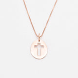 Silver Cross Pendant - Minimalist Cross Necklace - Cutout Cross Pendant