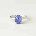 Stunning Tanzanite Oval Solitaire Ring in 925 Sterling Silver, ideal for gifts and everyday elegance.