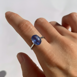 Elegant Tanzanite Oval Ring in 925 Sterling Silver, perfect for everyday wear and special occasions like birthdays.