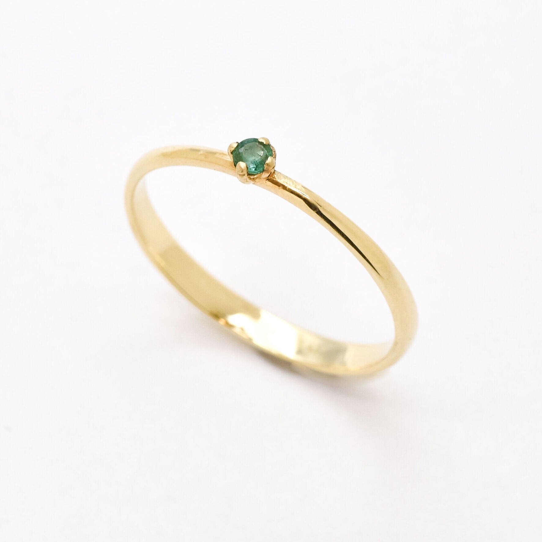 Dainty Emerald Ring, Genuine Emerald Ring, in white background