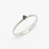 Certified Emerald Ring - Real Gold Engagement Ring - 14k Solid White Gold Ring