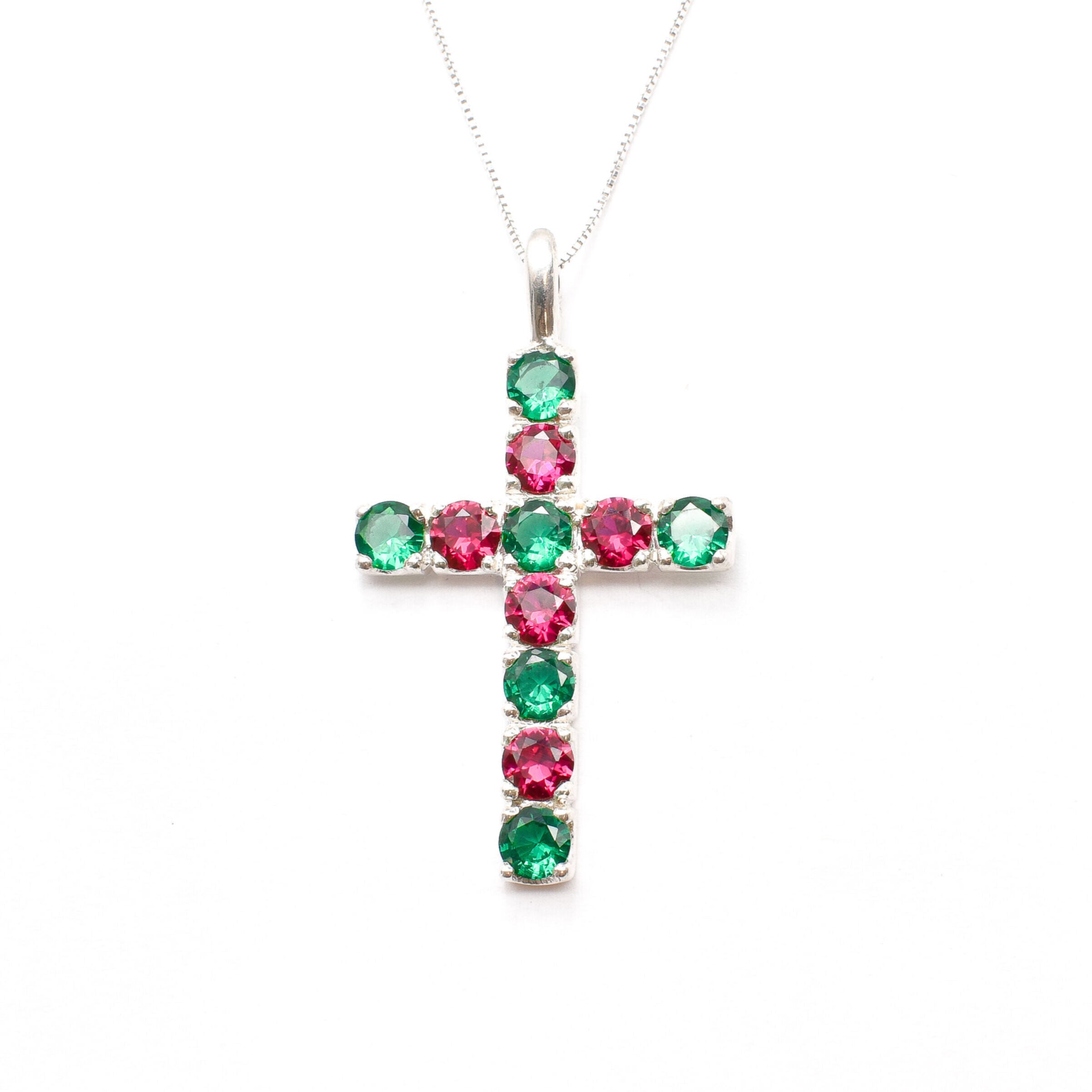 KK188-P-cEME: Sterling Silver 925 Created Emerald