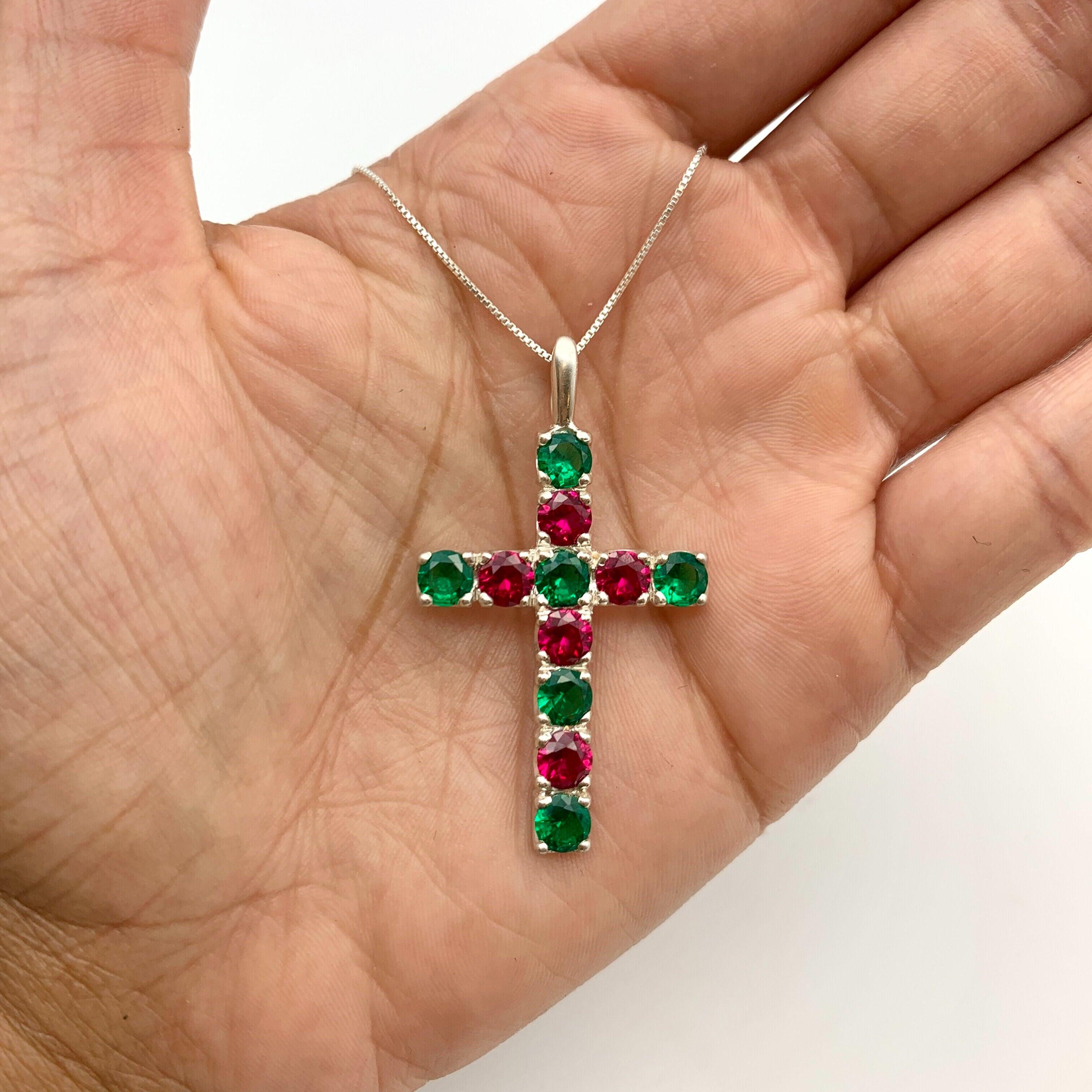 KK188-P-cEME: Sterling Silver 925 Created Emerald