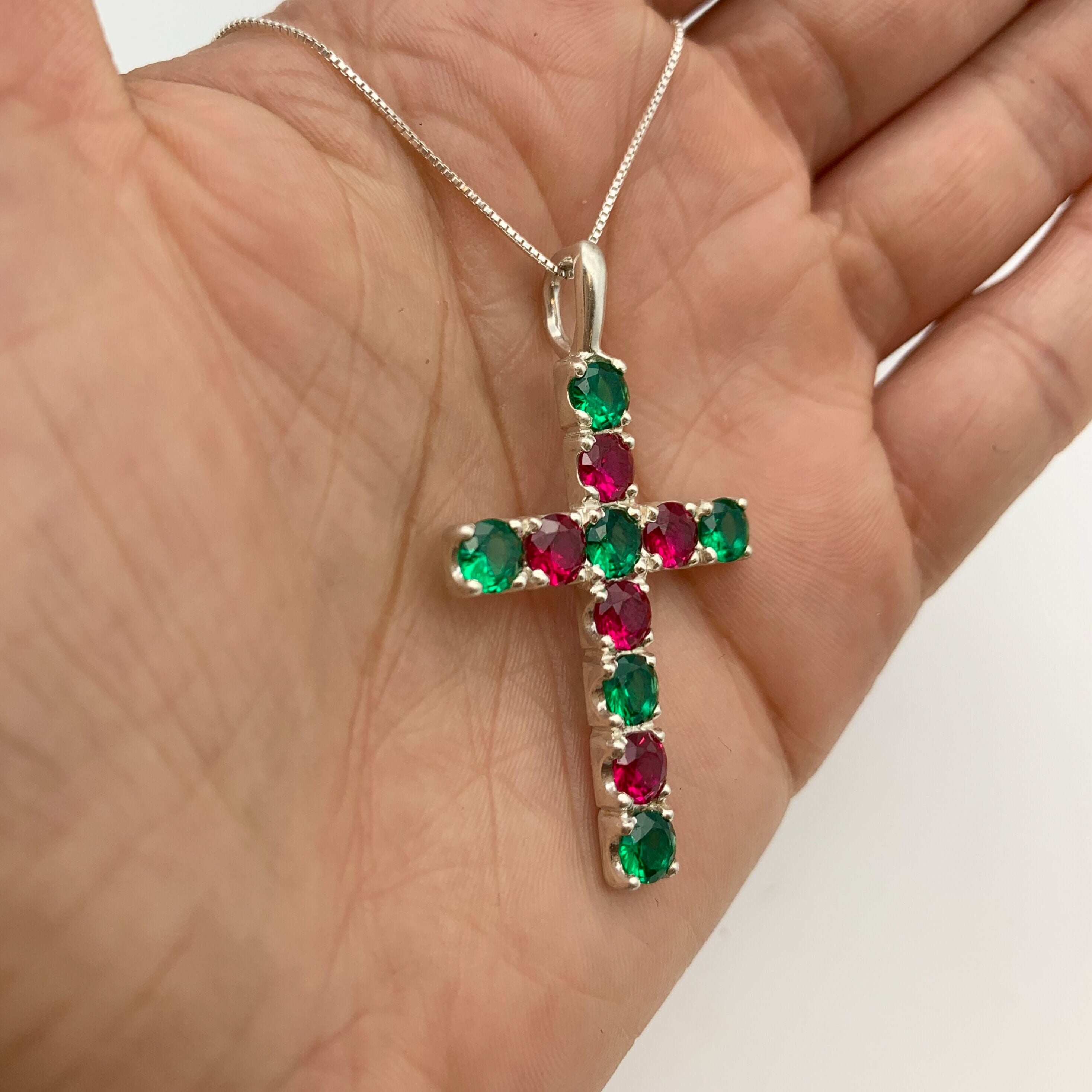 KK188-P-cEME: Sterling Silver 925 Created Emerald