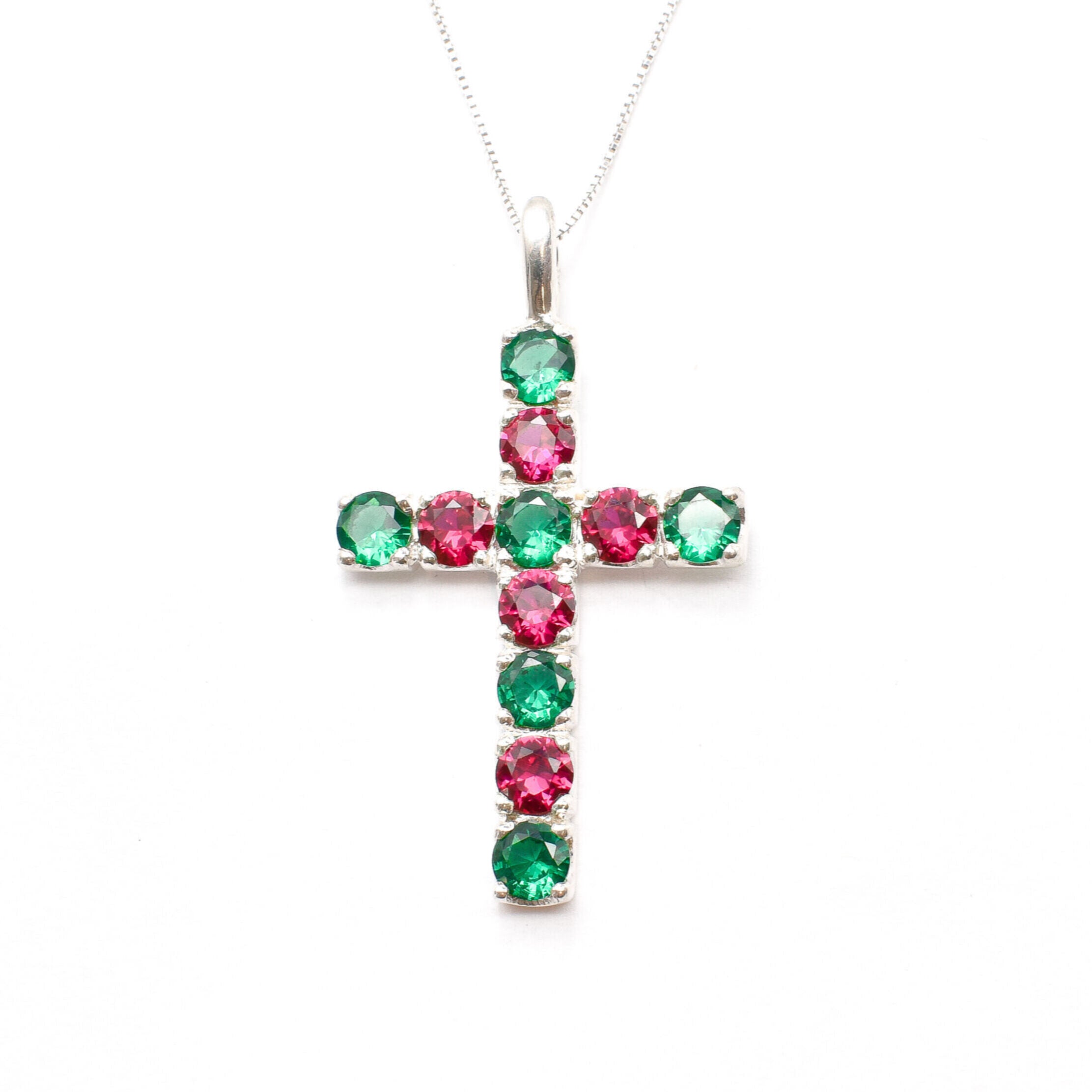 Created Emerald Pendant made in 925 Sterling Silver with Round Created Green Emerald in Prong setting, May Birthstone gift idea, symbolizes, ideal for everyday wear and perfect for birthday gifting and special occasions.
