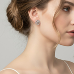 Round Silver Earrings - Tree Of Life Studs - Elegant 925 Sterling Silver for daily wear and special occasions.