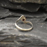 Square Garnet Ring, Natural Garnet, Antique Ring, January Birthstone, Red Vintage Ring, Engagement Ring, Dainty Ring, Sterling Silver Ring