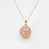 Gold Sphere Pendant - Ornamental Ball Necklace - Flower of Life Necklace
