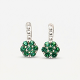 Emerald Flower Earrings - Green Floral Earrings - Flower Drop Earrings