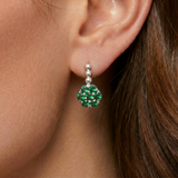 Emerald Flower Earrings - Green Floral Earrings - Flower Drop Earrings