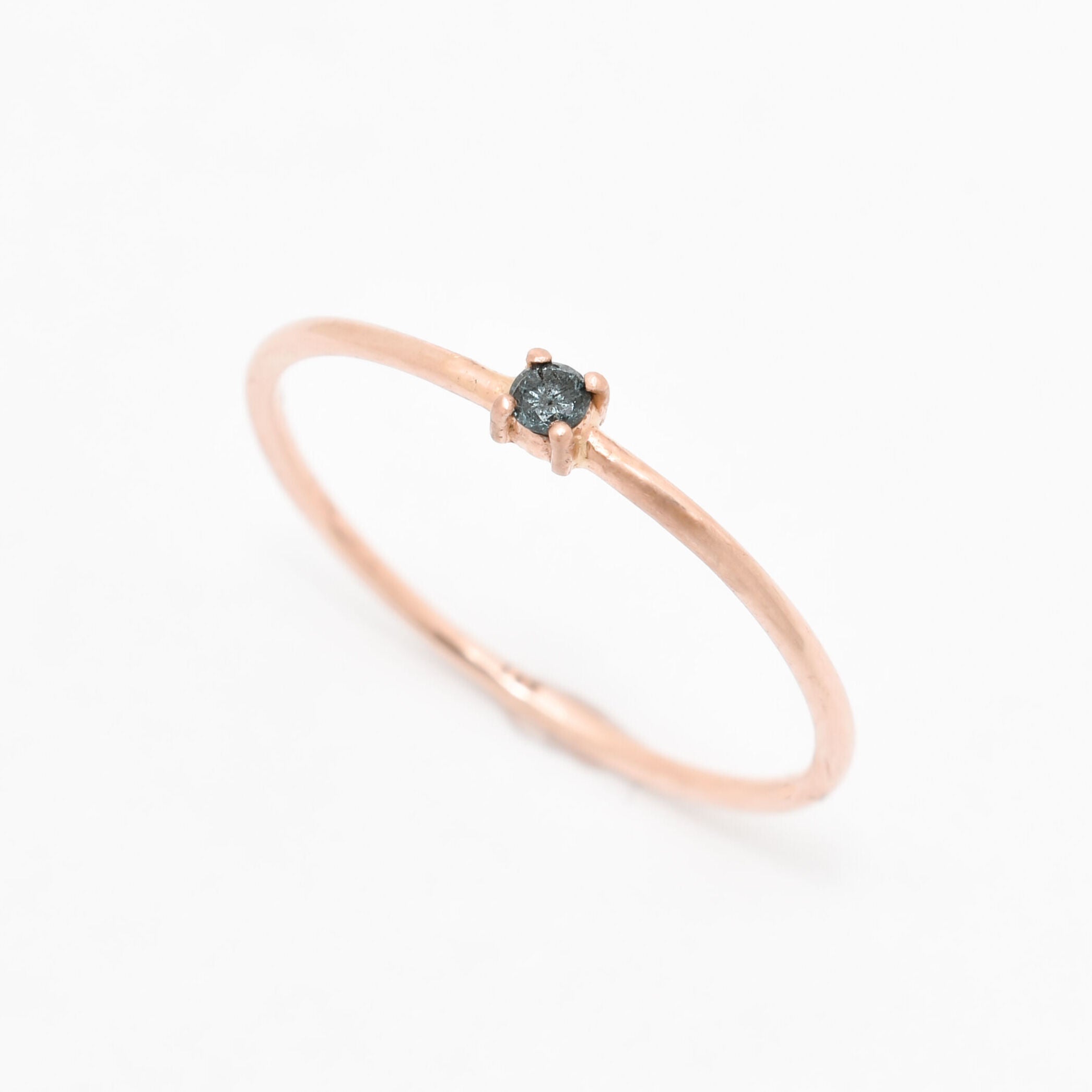 YR-1003-R-nBDI: 14k Rose Gold Natural Blue Diamond