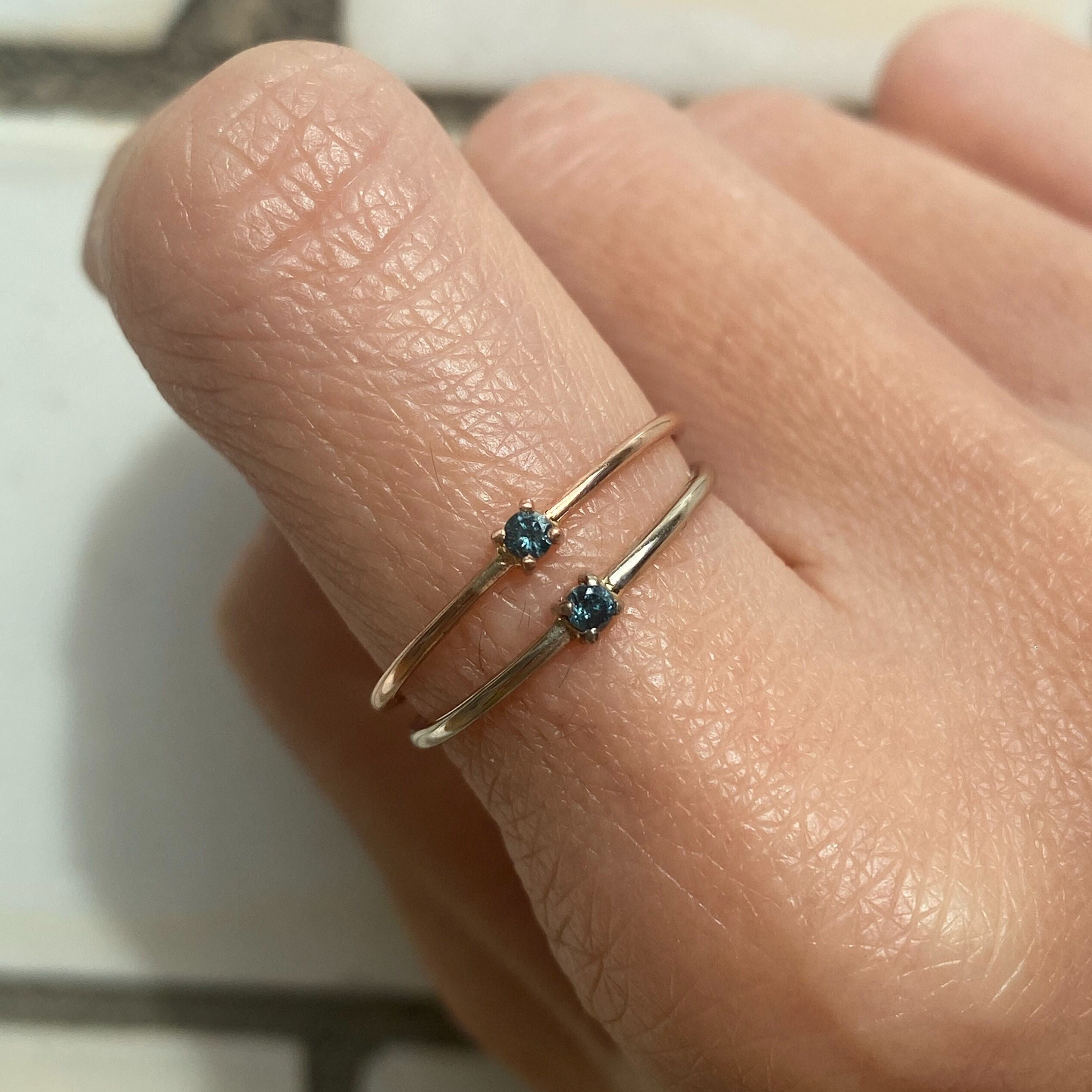 YR-1003-R-nBDI: 14k Rose Gold Natural Blue Diamond