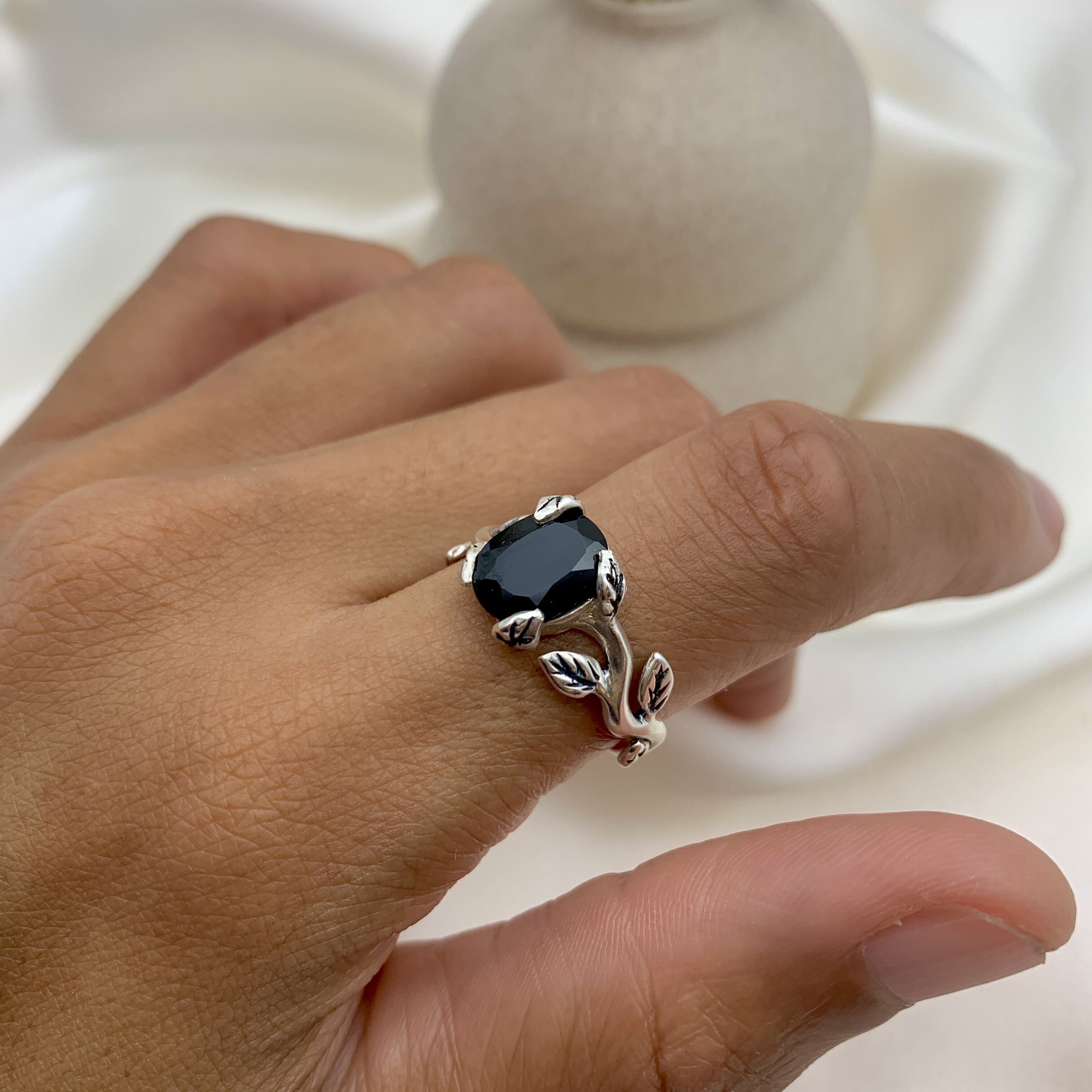 2848-R-nONY: Sterling Silver 925 Natural Onyx