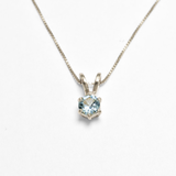 Gold Aquamarine Pendant - Round Blue Necklace - Vintage Classy Necklace