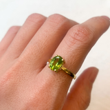 Gold Peridot Ring – 18k Gold Vermeil Green Oval Birthstone Ring
