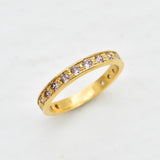Gold Morganite Ring - Soft Pink Ring - Vintage Eternity Band