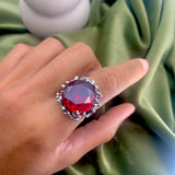 2438-R-cRUB: Sterling Silver 925 Created Ruby