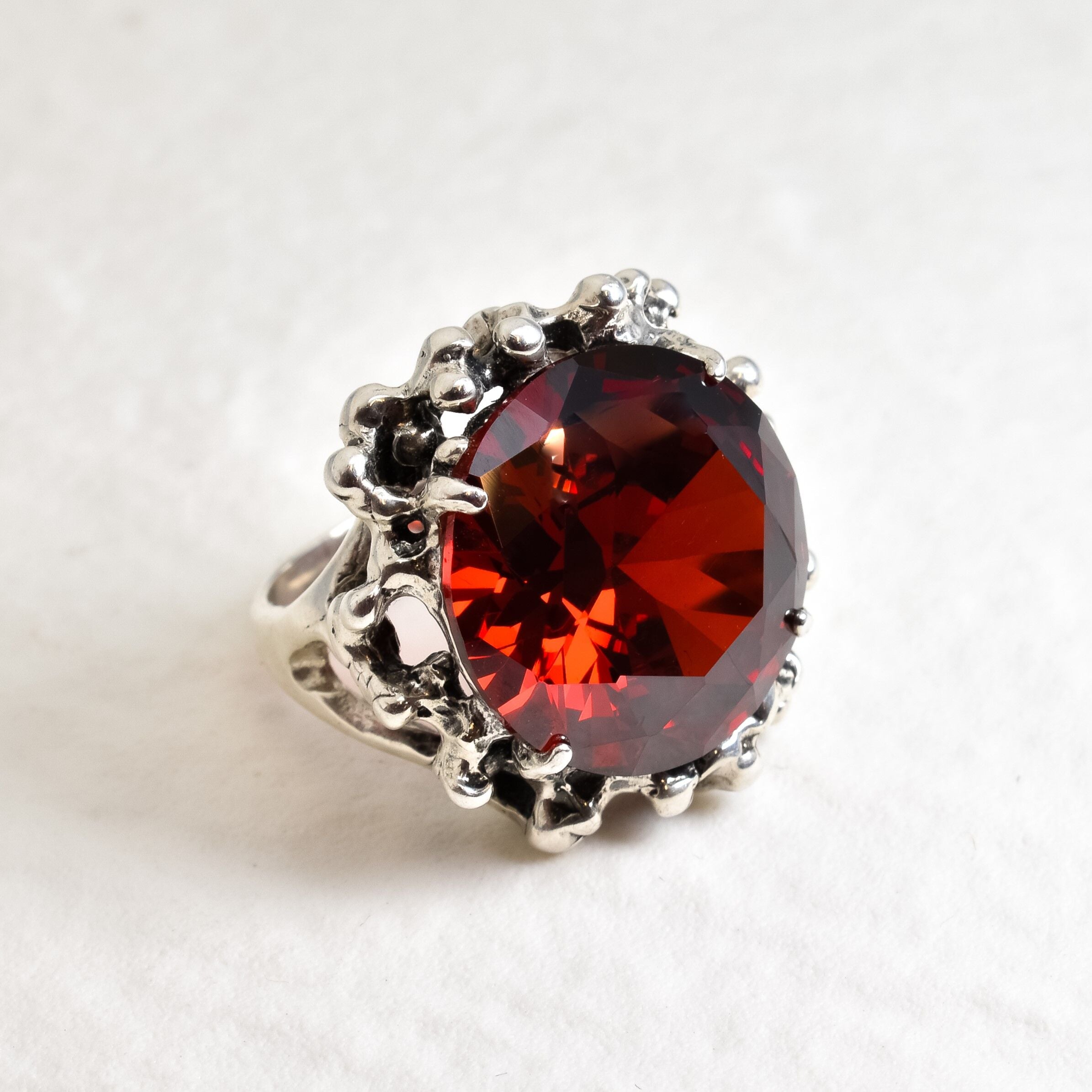 2438-R-cRUB: Sterling Silver 925 Created Ruby