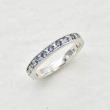 Gold Tanzanite Ring - Blue Eternity Ring - December Birthstone Ring