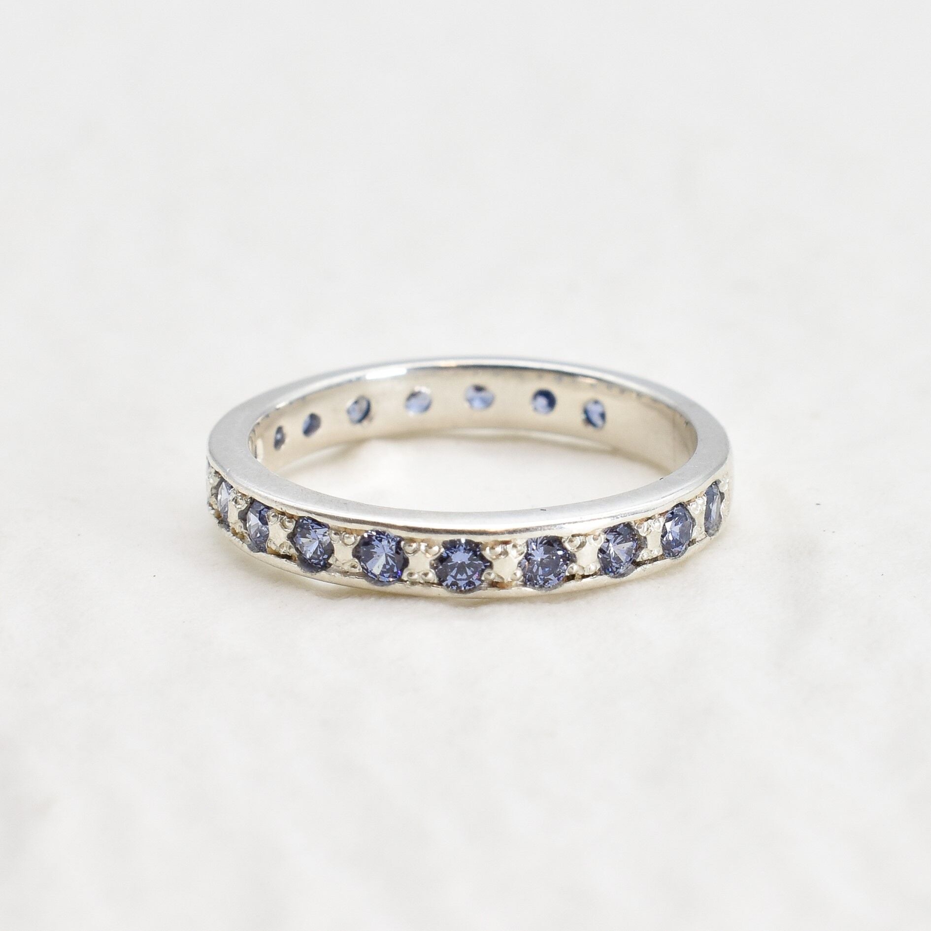 2430-R-cTAN: Sterling Silver 925 Created Tanzanite