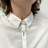 Dainty Onyx Pendant - Black Vertical Necklace - Onyx Bar Necklace