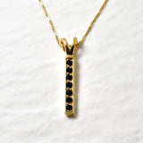 Vertical Onyx Pendant - Dainty Onyx Necklace - Black Bar Necklace