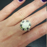 Precious Opal Ring, Natural Opal, Victorian Ring, October Birthstone Ring, White Oval Ring, Tourmaline Ring, Vintage Ring, Solid Silver Ring