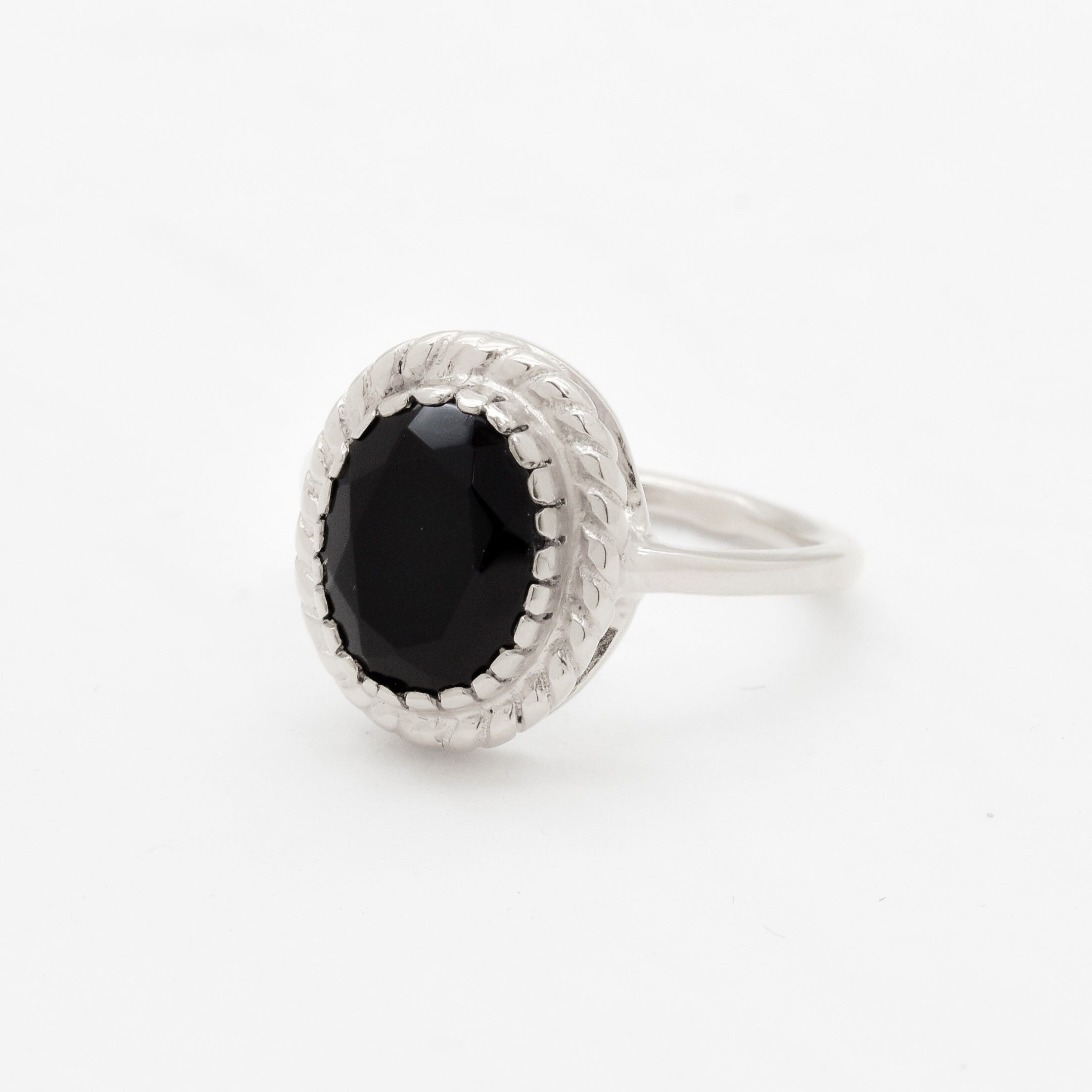 Vintage Onyx Ring - Black Cocktail Ring - Natural Onyx Ring