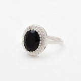 Gold Onyx Ring - Black Vintage Ring - Black Oval Ring