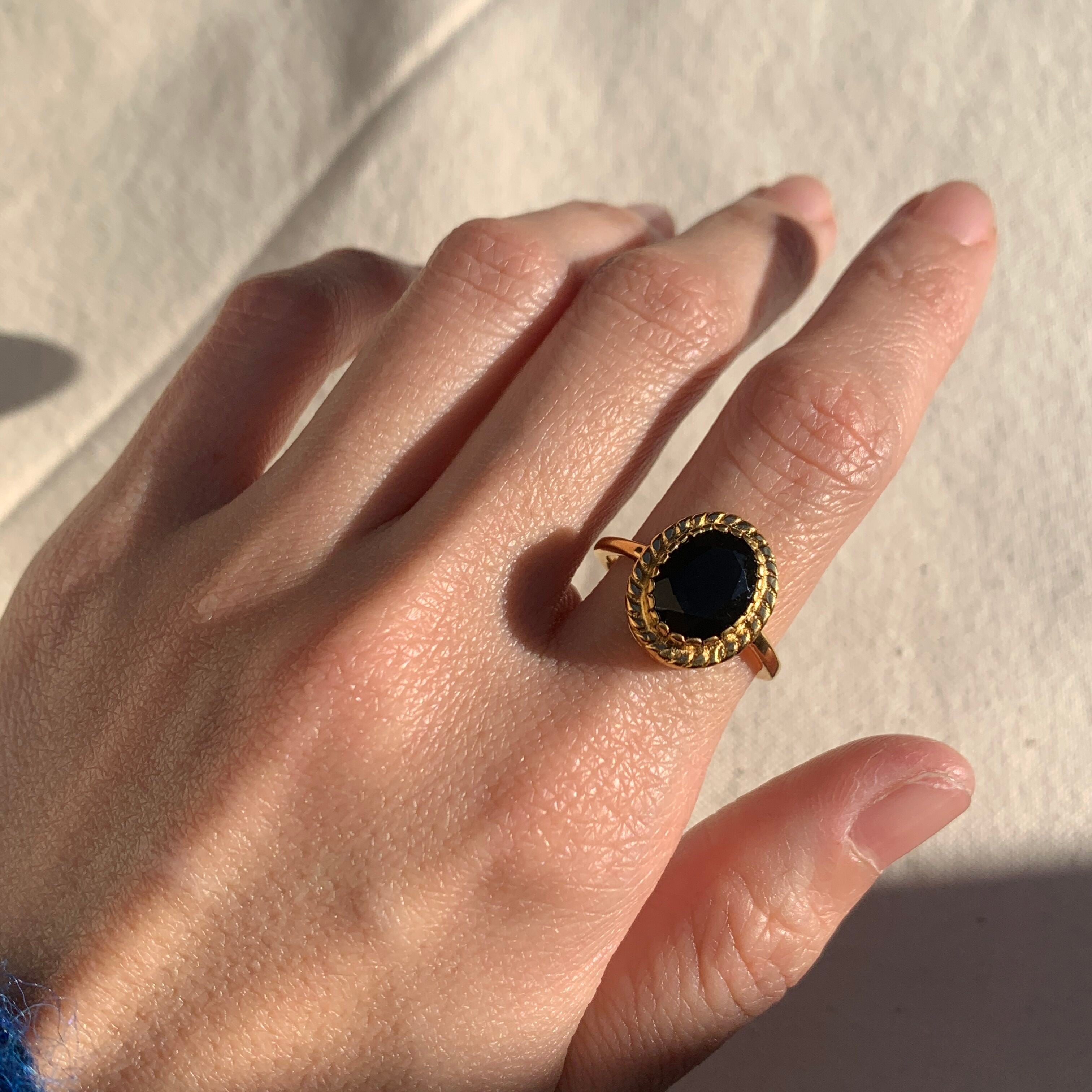 2350-R-nONY: Gold Vermeil 18k Natural Onyx