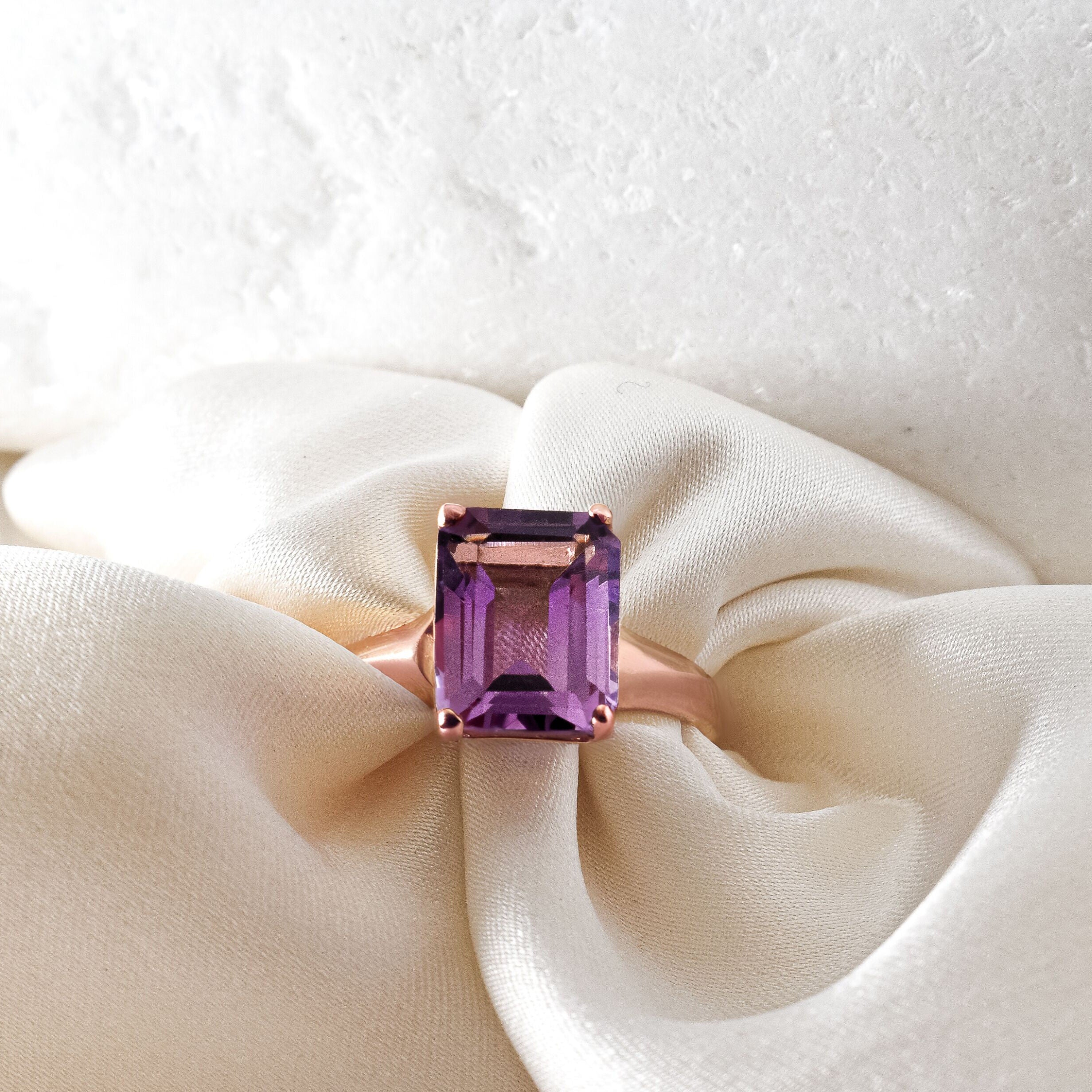 1059-R-nAME: Rose Gold Vermeil Natural Amethyst