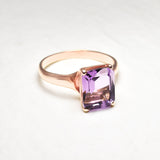 1059-R-nAME: Rose Gold Vermeil Natural Amethyst