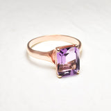 Amethyst Gold Ring - Natural Amethyst Ring - February Birthstone Ring