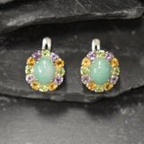 Genuine Emerald Earrings, Emerald Flower Earrings, May Birthstone Earrings, Green Statement Earrings, Large Flower Earrings, Rare By Adina