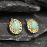 Genuine Emerald Earrings, Emerald Flower Earrings, May Birthstone Earrings, Green Statement Earrings, Large Flower Earrings, Rare By Adina