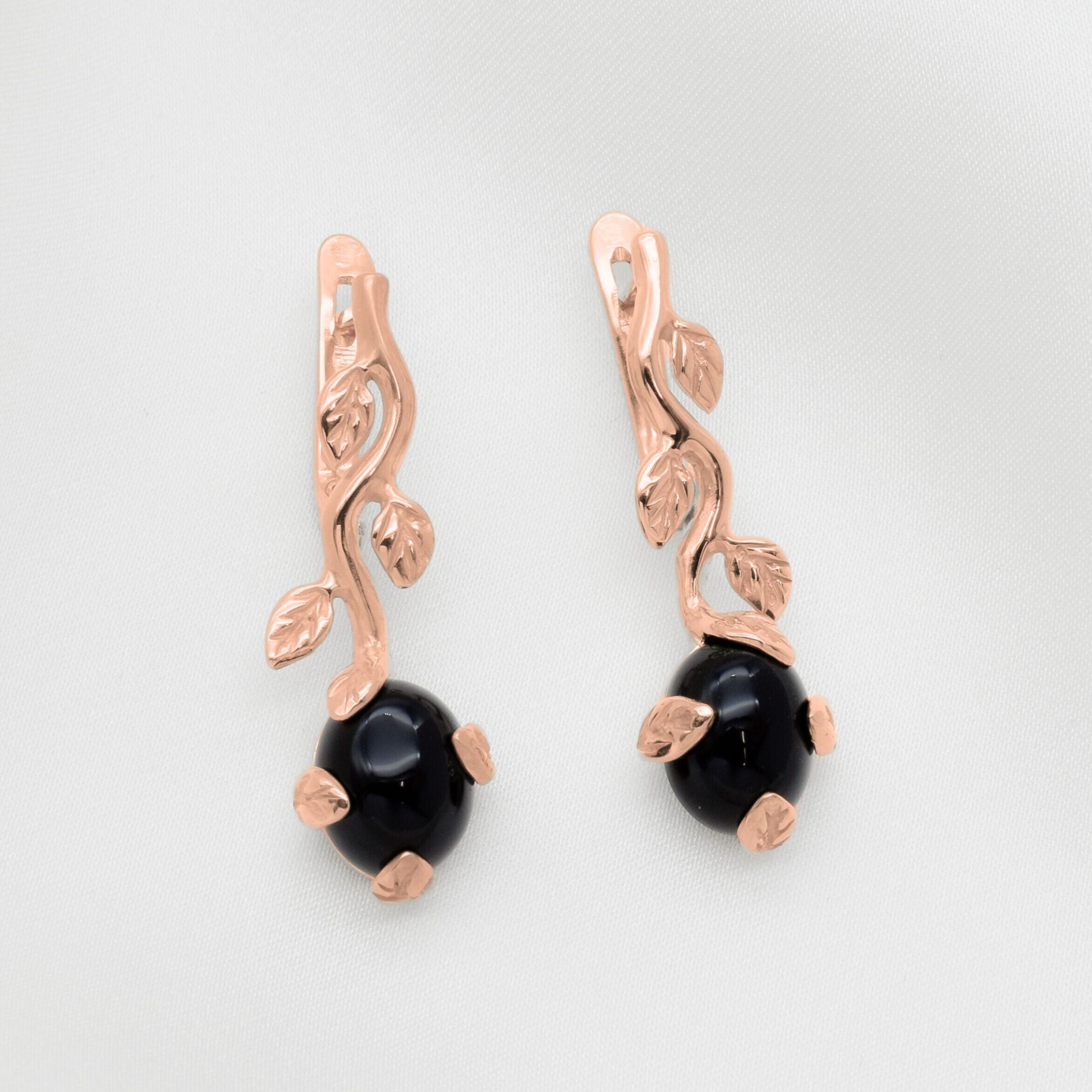 2848-E-nONY: Rose Gold Vermeil Natural Onyx