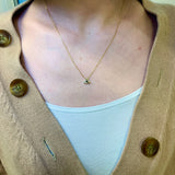 Real Gold Topaz Necklace - Genuine Mystic Topaz Necklace - Dainty Purple Gold Pendant