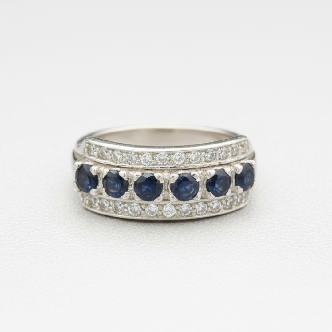 Elegant 925 Sterling Silver Natural Sapphire Ring featuring a Round Blue Sapphire, ideal for birthdays and special moments.