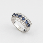 Natural Sapphire Ring made in 925 Sterling Silver with Round Natural Blue Sapphire in Channel-Set setting, September Birthstone gift idea, symbolizes sincerity, truth, and faithfulness, ideal for everyday wear and perfect for birthday gifting and special occasions.