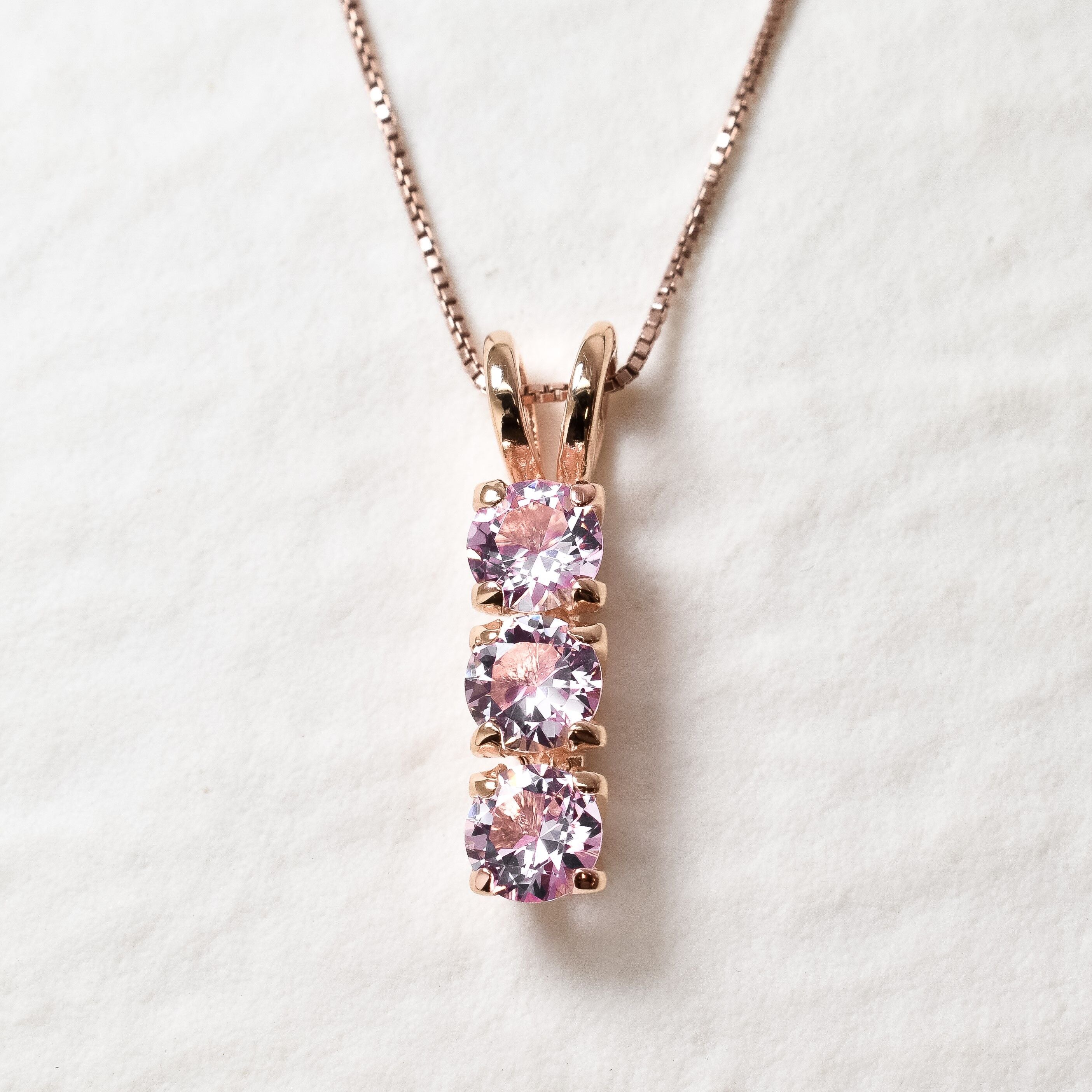 2104-P-cMOR: Rose Gold Vermeil Created Morganite