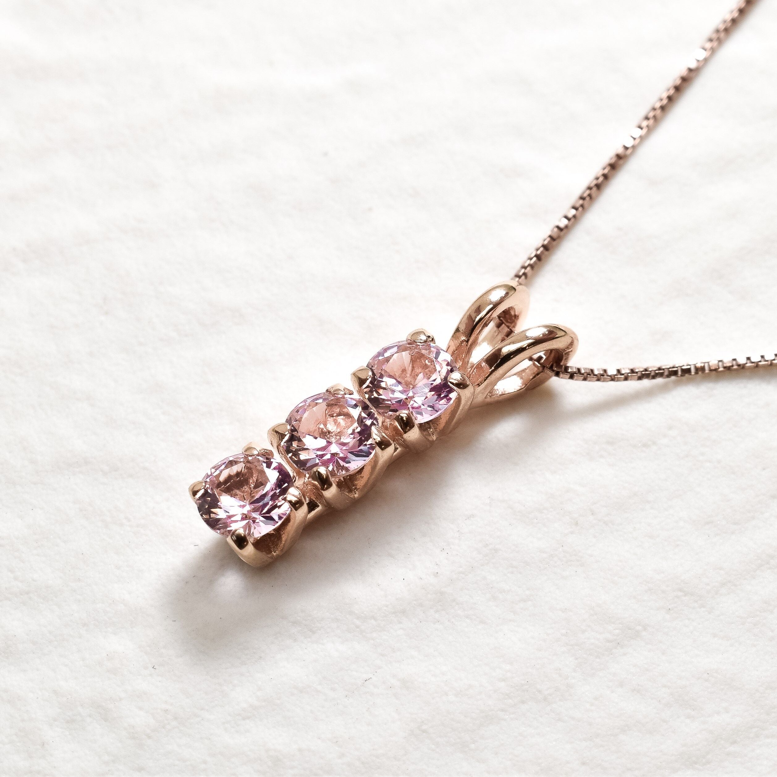 2104-P-cMOR: Rose Gold Vermeil Created Morganite