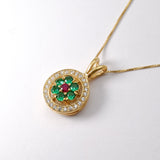 2426-P-cEME: Gold Vermeil 18k Created Emerald