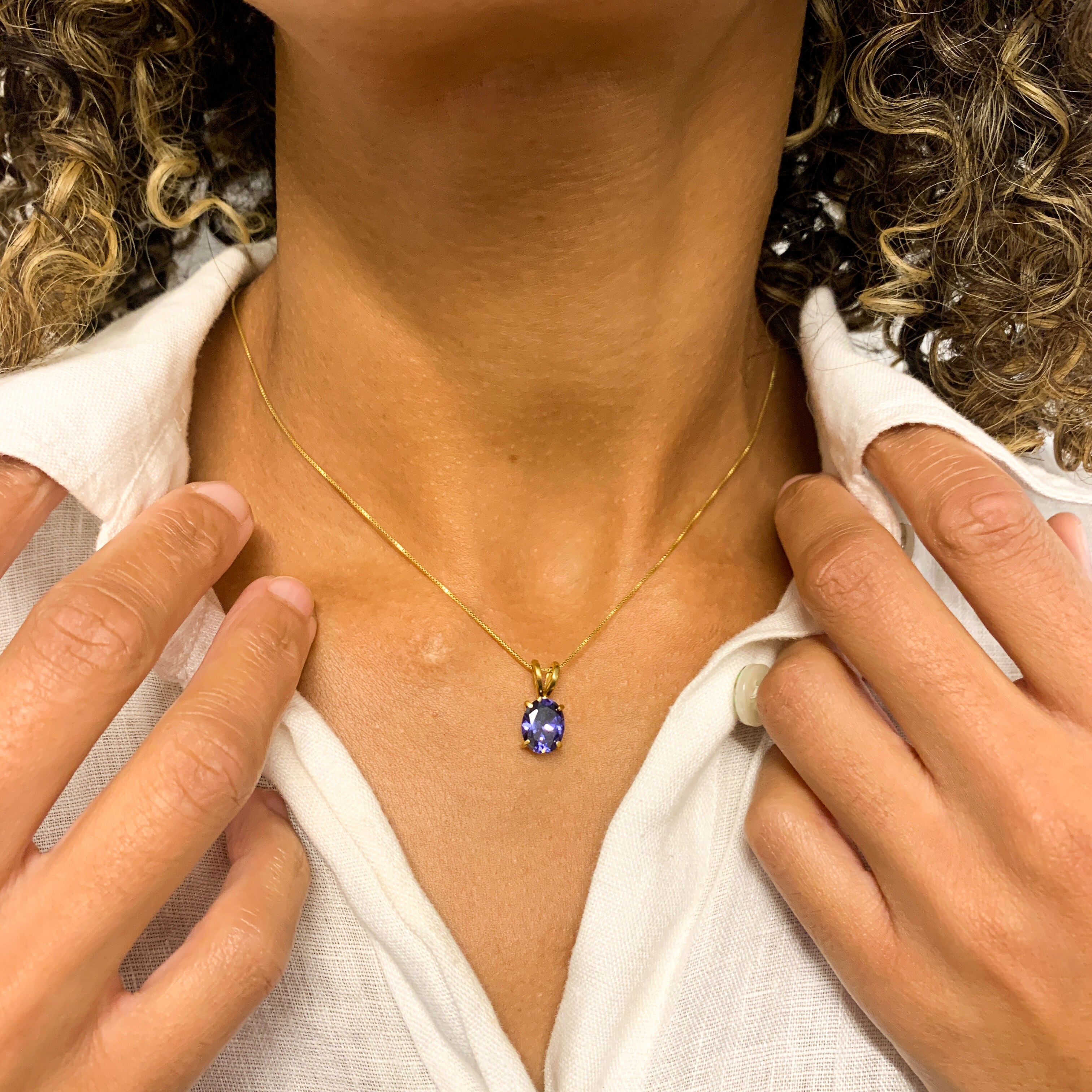 2829-P-cTAN: Gold Vermeil 18k Blue Tanzanite