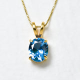 2829-P-cAQU:1-Y: Gold Vermeil Created Aquamarine