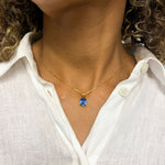 2829-P-cAQU:1-Y: Rose Gold Vermeil Created Aquamarine