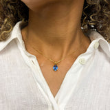 2829-P-cAQU:1-Y: Rose Gold Vermeil Created Aquamarine