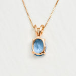 2829-P-cAQU:1-Y: Rose Gold Vermeil Created Aquamarine