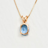 2829-P-cAQU:1-Y: Rose Gold Vermeil Created Aquamarine