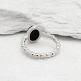 2637-R-nONY: Sterling Silver 925 Black Natural Onyx