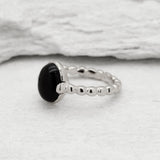 2637-R-nONY: Sterling Silver 925 Black Natural Onyx